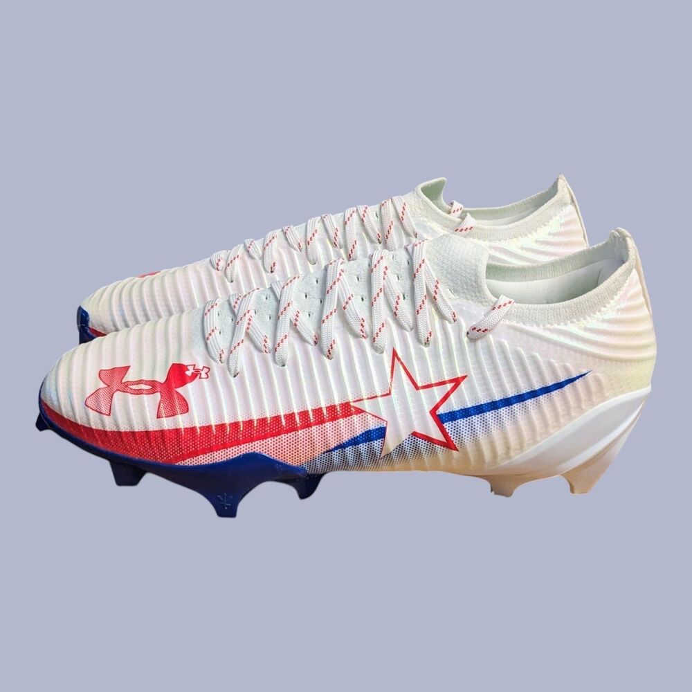 Under Armour Blur Pro Texas Football Cleats Men 11.5 Red White Blue 6005553-100